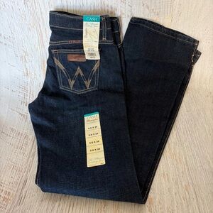 Wrangler Cash Indigo Denim Bootcut Riding Jeans with Tan Stitching 5/6x34
